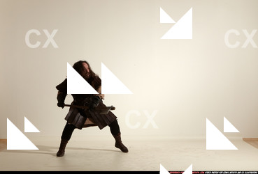 Man Adult Average White Fighting with sword Moving poses Army