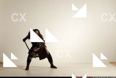 Man Adult Average White Fighting with sword Moving poses Army