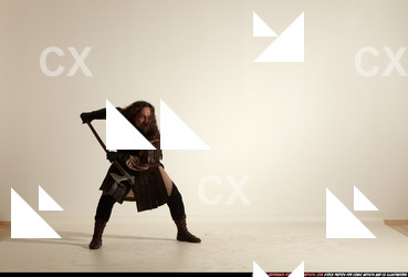 Man Adult Average White Fighting with sword Moving poses Army