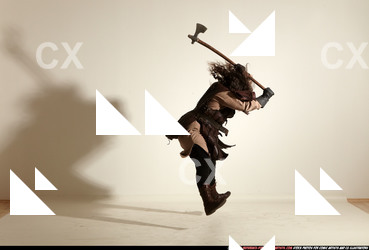 Man Adult Average White Fighting with sword Moving poses Army