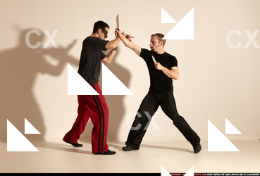 Adult Athletic White Martial art Moving poses Sportswear Men