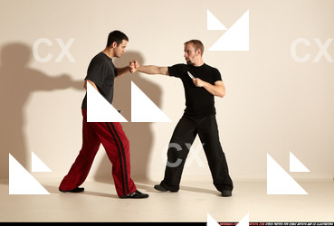 Adult Athletic White Martial art Moving poses Sportswear Men