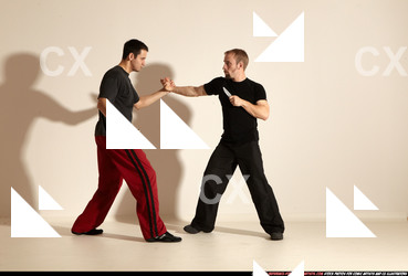 Adult Athletic White Martial art Moving poses Sportswear Men