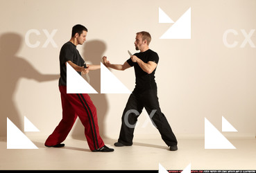 Adult Athletic White Martial art Moving poses Sportswear Men
