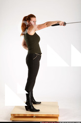 Woman Adult Athletic White Fighting with sword Standing poses Casual