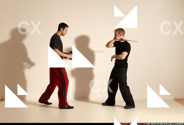 Adult Athletic White Martial art Moving poses Sportswear Men