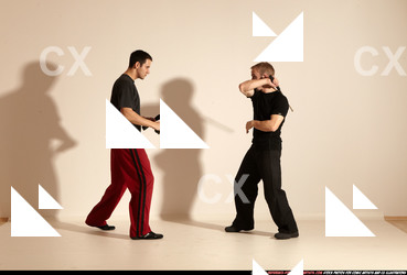 Adult Athletic White Martial art Moving poses Sportswear Men