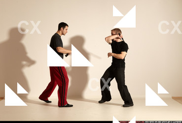 Adult Athletic White Martial art Moving poses Sportswear Men