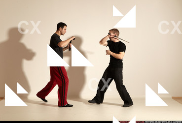 Adult Athletic White Martial art Moving poses Sportswear Men