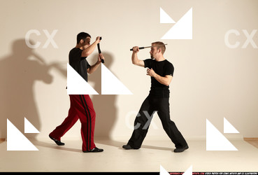 Adult Athletic White Martial art Moving poses Sportswear Men