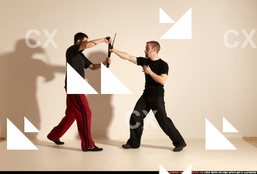 Adult Athletic White Martial art Moving poses Sportswear Men