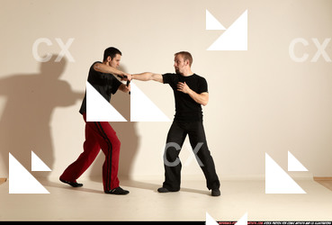 Adult Athletic White Martial art Moving poses Sportswear Men