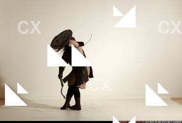 Man Adult Chubby White Fighting with hammer Moving poses Army