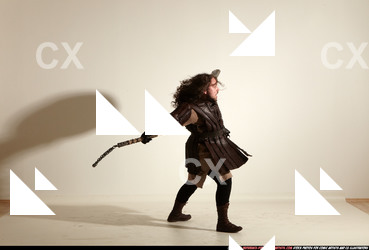 Man Adult Chubby White Fighting with hammer Moving poses Army