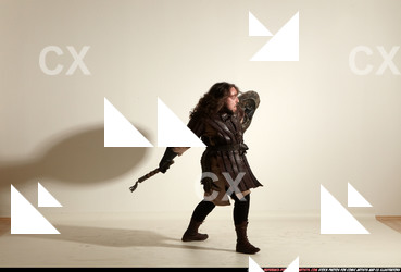 Man Adult Chubby White Fighting with hammer Moving poses Army