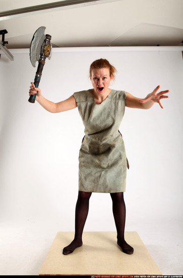 Woman Adult Average White Fighting with sword Standing poses Army