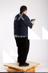 Man Adult Chubby White Fighting with gun Standing poses Casual