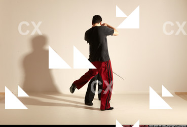 Adult Athletic White Martial art Moving poses Sportswear Men