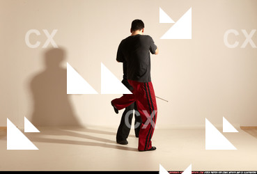 Adult Athletic White Martial art Moving poses Sportswear Men