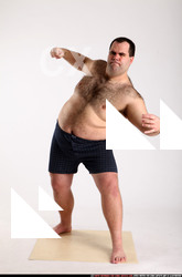 Man Adult Chubby White Fist fight Standing poses Underwear