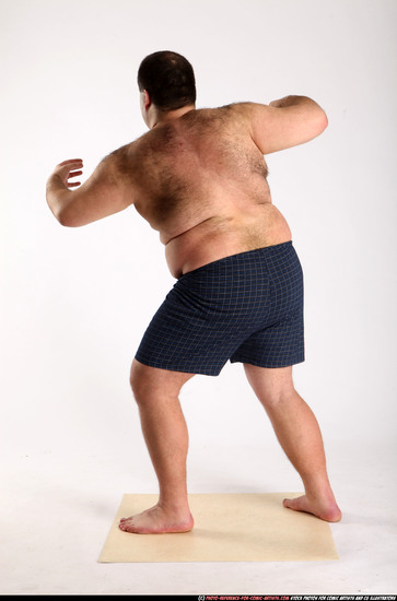 Man Adult Chubby White Fist fight Standing poses Underwear