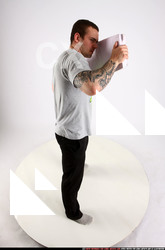 Man Adult Athletic White Throwing Standing poses Sportswear