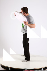 Man Adult Athletic White Throwing Standing poses Sportswear