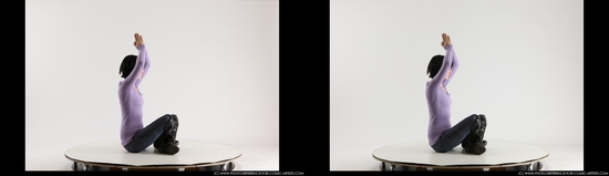 Woman Young Athletic White Fitness poses Sitting poses Casual