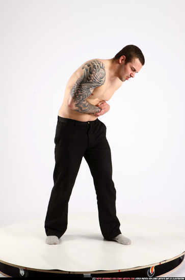 Man Adult Athletic White Neutral Standing poses Pants