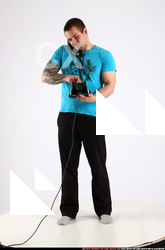 Man Adult Athletic White Daily activities Standing poses Sportswear