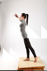 Woman Young Athletic White Fitness poses Standing poses Casual