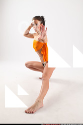 Woman Adult Athletic White Martial art Crouching Underwear