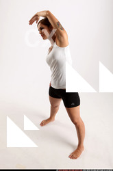 Woman Adult Athletic White Fitness poses Standing poses Sportswear