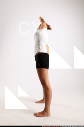 Woman Adult Athletic White Fitness poses Standing poses Sportswear