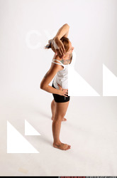 Woman Adult Athletic White Fitness poses Standing poses Sportswear