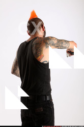 Man Adult Athletic White Fighting with gun Standing poses Casual