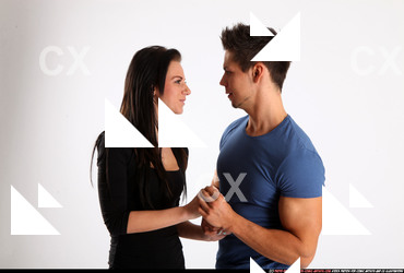 Man & Woman Adult Athletic White Daily activities Standing poses Casual