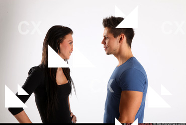 Man & Woman Adult Athletic White Daily activities Standing poses Casual