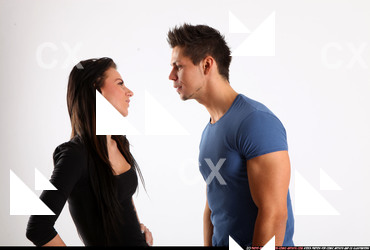 Man & Woman Adult Athletic White Daily activities Standing poses Casual