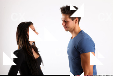 Man & Woman Adult Athletic White Daily activities Standing poses Casual