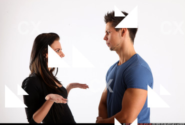 Man & Woman Adult Athletic White Daily activities Standing poses Casual