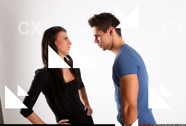 Man & Woman Adult Athletic White Daily activities Standing poses Casual