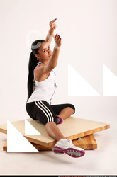 Woman Young Athletic Fitness poses Laying poses Sportswear Latino