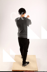 Man Young Athletic Fighting with knife Standing poses Casual Asian