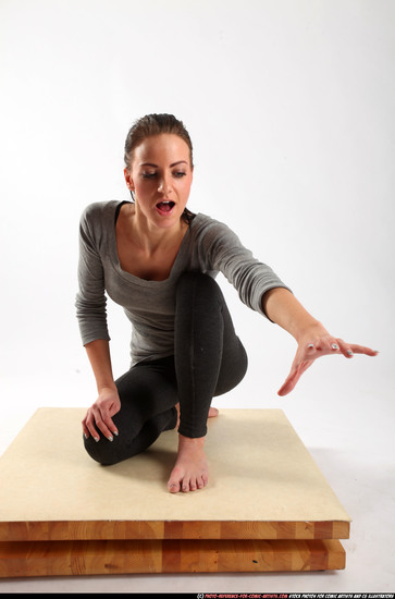 Woman Young Athletic White Daily activities Kneeling poses Casual