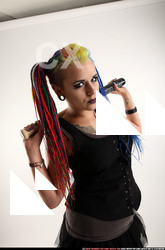 Woman Young Average White Standing poses Casual Fighting with bat