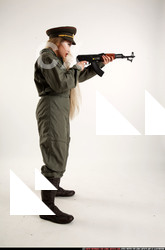 Woman Young Average Fighting with submachine gun Standing poses Army Asian