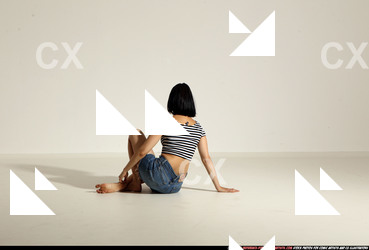 Woman Young Athletic White Fitness poses Moving poses Casual