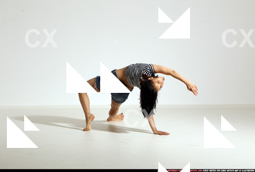 Woman Young Athletic White Fitness poses Moving poses Casual