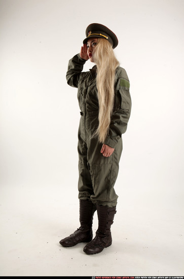 Woman Young Average Neutral Standing poses Army Asian